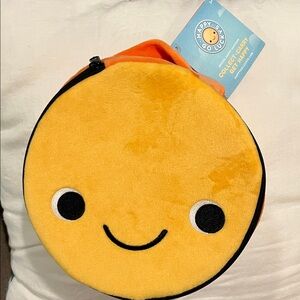 Hallmark Plush Smile Round Cosmetic Bag in Yellow and Black